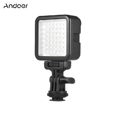 

Andoer W49S Mini Dimmable Interlock LED Video Light Fill Light 6000K CRI90 With Rotatable Shoe Mount Adapter for Canon Nikon Sony