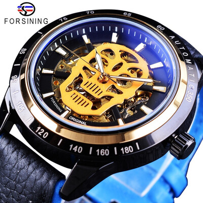 

Forsining Sport Clock Skull Skeleton Black Red Watches Mens Automatic Watches Top Brand Luxury Luminous Design Water Resistant