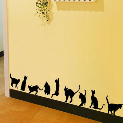 

New Removable Wall Sticker Art Home Decal Room Decor Kids Cute 9 Cats Removable