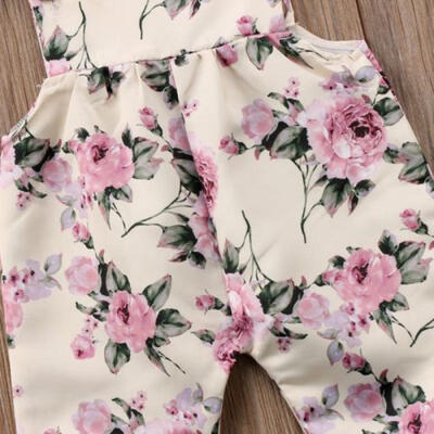 

Cute Newborn Infant Baby Girls Strap Flower Romper Jumpsuit Outfit Clothes 0-24M
