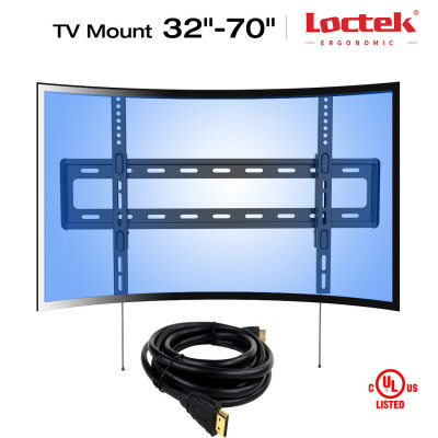 

Loctek Curved Panel UHD HD Fixed TV Wall Mount Bracket for most of 32-70 Inches LED, LCD, Plasma, OLED TVs (for both flat panel and curved panel TVs