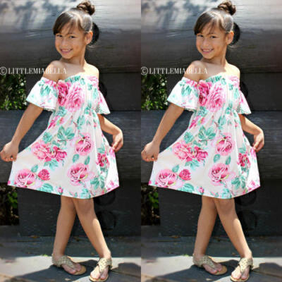 

Family Dress Mother&Daughter Matching Floral Short Mini Dresses Summer