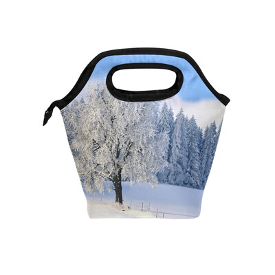 

Winter Tree Lunch Bag Tote Bag Travel Picnic Organizer Lunch Holder Handbags Lunch Bag Box