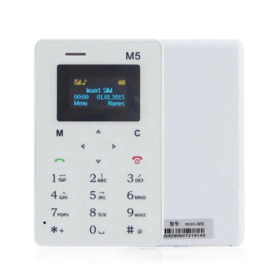 

Mini 45mm Ultra Thin Pocket Phone AIEK M5 Card Mobile Phone Alarm Clock