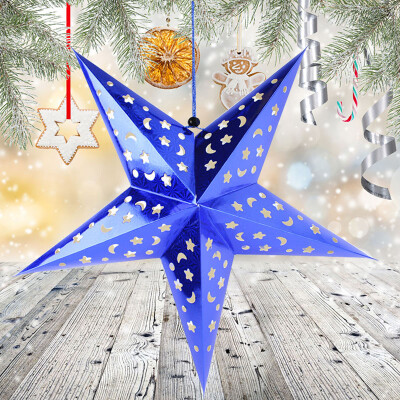 

Qingwei Christmas Decoration Christmas Tree Top Star Christmas Gift Pentagram Pendant New Years Day New Year Venue Mall Window De