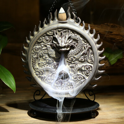 

Bo for the incense burner ceramic sandalwood agarwood back incense incense burner tower incense double dragon spit beads backflow incense