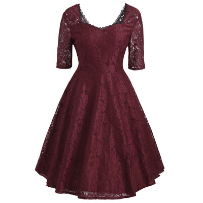

Lace Sweetheart Floral Vintage Dress