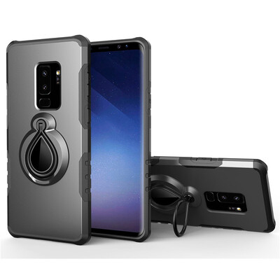 

Fivice Samsung Galaxy S9 Plus Case TPU Water Drop Ring Stand Car Power Magnetic Drop-proof Phone Case