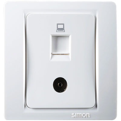 

Simon SIMON переключатель гнездо 53 серия 4 гнездо компьютера C55248S элегантный белый