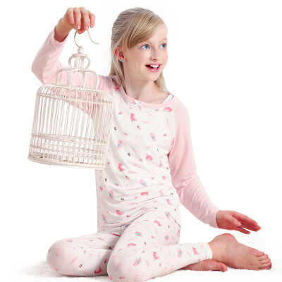 

(VIV & LUL) children's underwear sets girls autumn clothes autumn pants suit modal DL117191 this white full of 160cm