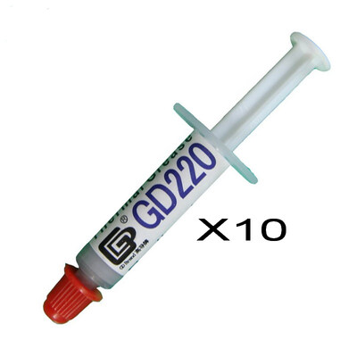 

GD Brand 10 Pieces GD220 Thermal Paste Grease Silicone Heat Sink Compound Gray Net Weight 1 Gram For CPU Cooler Fan Syringe SSY1
