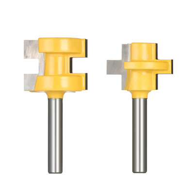 

2PCS Mini 14" Shank Tongue & Groove Router Bit Set 3 Teeth T-shape Wood Milling Chisel Cutter for Woodworking Tool