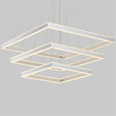 

Baycheer HL487474 3150" Wide LED Square Chandelier 3 White Lights Aluminum Slim Cubed LED Hanging Light
