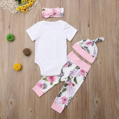 

USSTOCK Newborn Baby Girl Floral Clothes RomperPants Leggings Outfits Set 0-18M