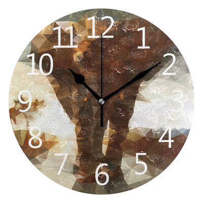

Wall Clock Elephant Animal Round Wall Clock Arabic Numerals Design