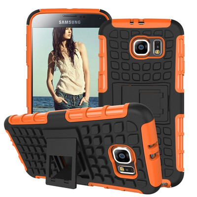 

Fivice Samsung S6G9200 Case TPU anti-fall tire pattern back clip bracket phone case