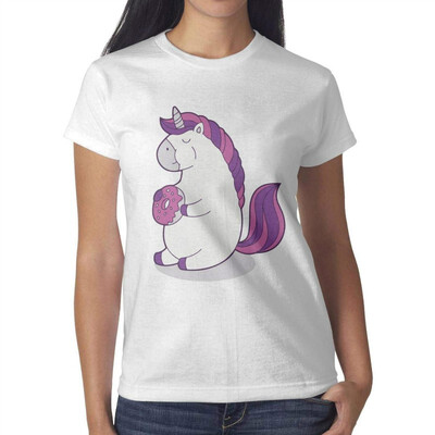 

Cool Unicorn Riding Dinosaur T-Rex Girls White T-Shirt Cotton Interesting T-Shirts