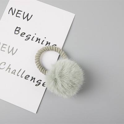 

New Imitation Mink Hair Hairball Children Hair Clips Bobby Pin Barrette Accessories For Girls Kids Scrunchie