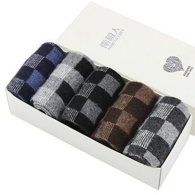 

Носки Антарктические мужские носки носки кролика шерсти носки толстые теплые носки мужчины носки 5 пар смешивания оборудование N8F5X квадратная сетка мужские модели Размер