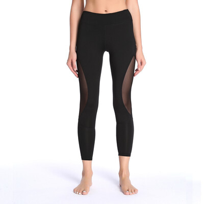 

Womens Mesh Panel Side High Waist Leggings Skinny Workout Yoga Pants