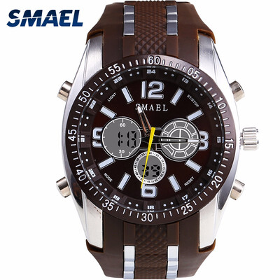 

Sport Watches Dual Time LED Digital Watch Quartz Analog-Digital1436 Mens Wristwatches Military Men Watches Digital
