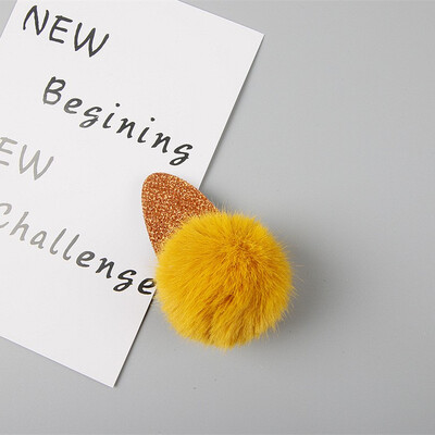 

New Imitation Mink Hair Hairball Children Hair Clips Bobby Pin Barrette Accessories For Girls Kids Scrunchie