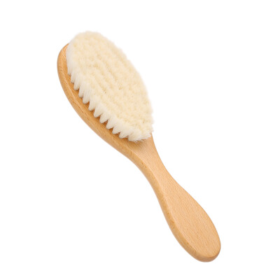 

New Ultra Soft Baby Hair Brush Wooden Handle Newborn Baby Hairbrush Infant Comb Neck Face Duster Brush