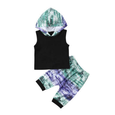 

US Toddler Kids Baby Boy Hooded Tops T-shirt Shorts 2Pcs Outfits Clothes 0-24M