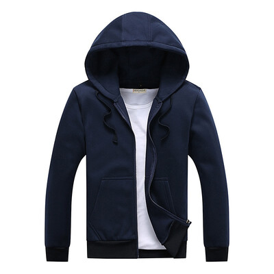 

Men Hoodies 2018 Sudaderas Hombre Hip Hop Mens Brand Solid Zipper Hoodie Sweatshirt Slim Fit Men Hoody -XXXL
