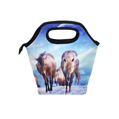 

Lunch Bag Tote Bag Galaxy Horse Travel Picnic Organizer Lunch Holder Handbags Lunch Bag Box