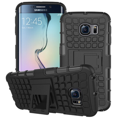 

Fivice Samsung S6 Edge Case TPU anti-fall tire pattern back clip bracket phone case