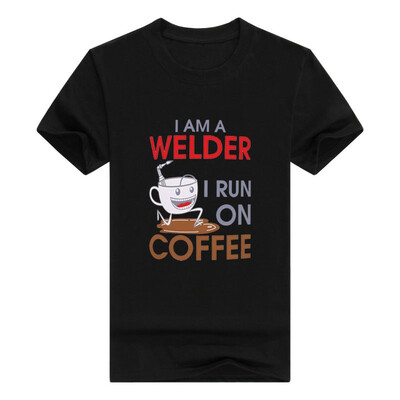 

Coffee Lovers Gift I am a Welder I Run On Coffee Dad Gift Grandpa Gift Men T-Shirt