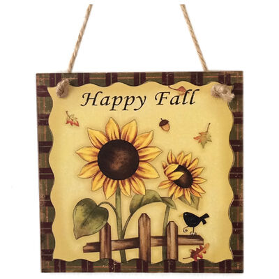

UpperX Wooden Harvest Festival Autumn Sunflower Wooden Thanksgiving Day Decorative Plate151505cm