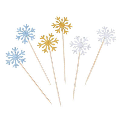 

UpperX Glitter Snowflake Cupcake Toppers Cake Picks Decoration for Birthday Wedding Baby Shower Party30 pcs