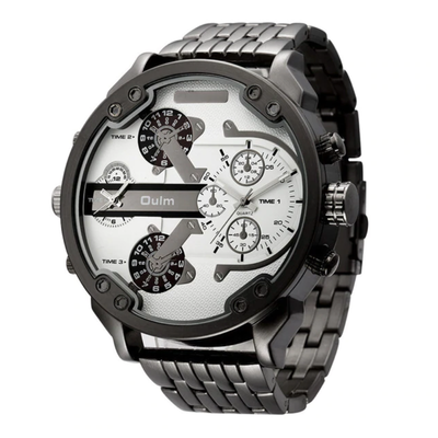 

Oversized Mens Big Watch Male Large Watches Leather & Steel Belt