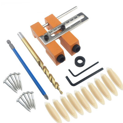 

Aluminium Alloy Adjustable Oblique Hole Jig Kit for Wood Working Punch Locator with 95mm Puncher Woodworking Tool