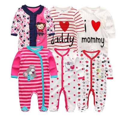 

6PCS Cartoon Unisex Baby Girl Clothes Cotton Jumpsuit Baby Rompers Babywear Newborn Baby Boy Clothes Bebe Girls Clothing Sets