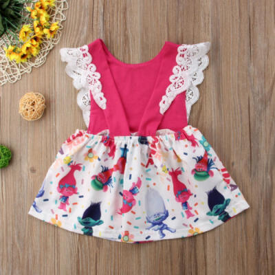 

Cute Cartoon Girl Princess Dress Kids Baby Party Wedding Pageant Tutu Lace Dress