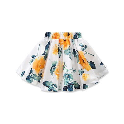 

2pcs Toddler Kids Baby Girls Off Shoulder Floral Tops Skirt Dress Outfits Summer