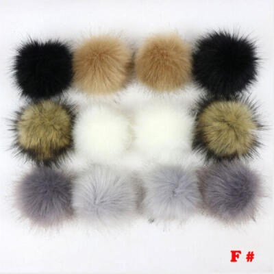 

AU 12Pcs 10cm Pom Pom Ball Faux Fox Fur Fluff Balls for Pom Pom Hat Accessories