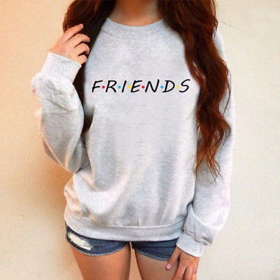 

Womens FRIENDS Print Hoody Sweatshirt Ladies Casual Pullover Sweater Jumper Tops