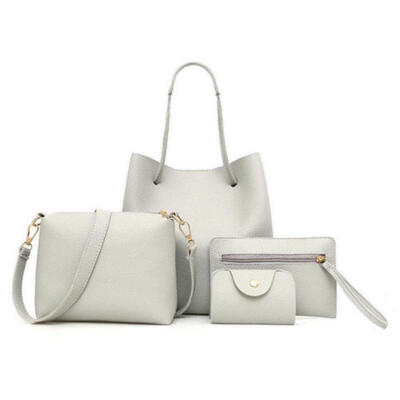 

4pcs Women Lady Leather Handbag Shoulder Bags Tote Purse Messenger Satchel Set