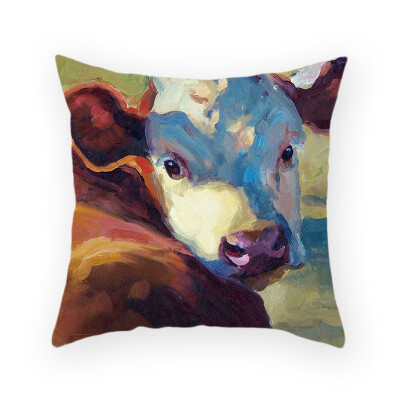 

45cm45cm Super clear Farm wind cow pattern super soft throw pillow covers couch cushion covers decorative pillows