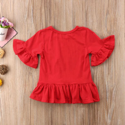 

Princess Tops Mini Dress Kids Baby Girls Ruffle T-shirt Blouse Clothes Fit 2-7T