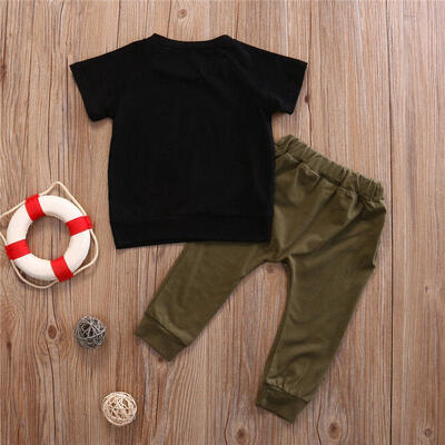 

Newborn Baby Boys Short Sleeve T-shirtLong Pants Leggings Outfits Clothes c
