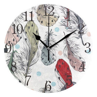 

Wall Clock Arabic Numerals Design Boho Tribal Fashion Round