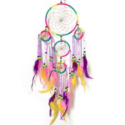 

UpperX Handmade Dream Catcher Traditional Dreamcatcher Wall Hanging Decoration Colorful Feather