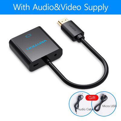 

Vention HDMI to VGA adapter Digital to Analog Video Audio Converter Cable 1080p for Xbox 360 PS3 PS4 PC Laptop TV Box Projector