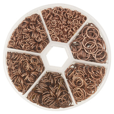 

PH PANDAHALL 1745 Pcs Red Copper Iron Open Jump Rings