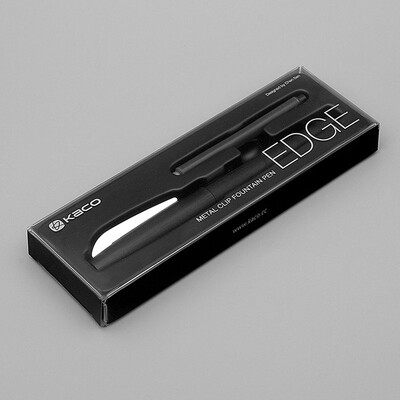 

Kaco Edge Fountain Pen EF nib 038mm Black Plastic Barrel Metal Holder Pens with 2pcs Ink Cartridge Gift Box Office Supplies